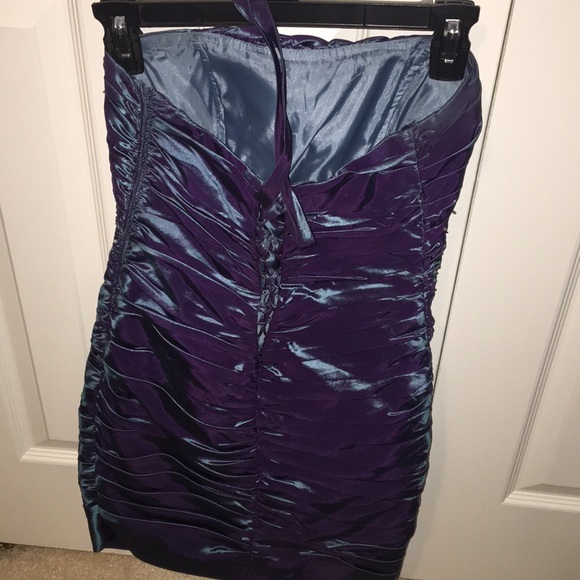 strapless blue sequenced dress - Picture 2 of 4